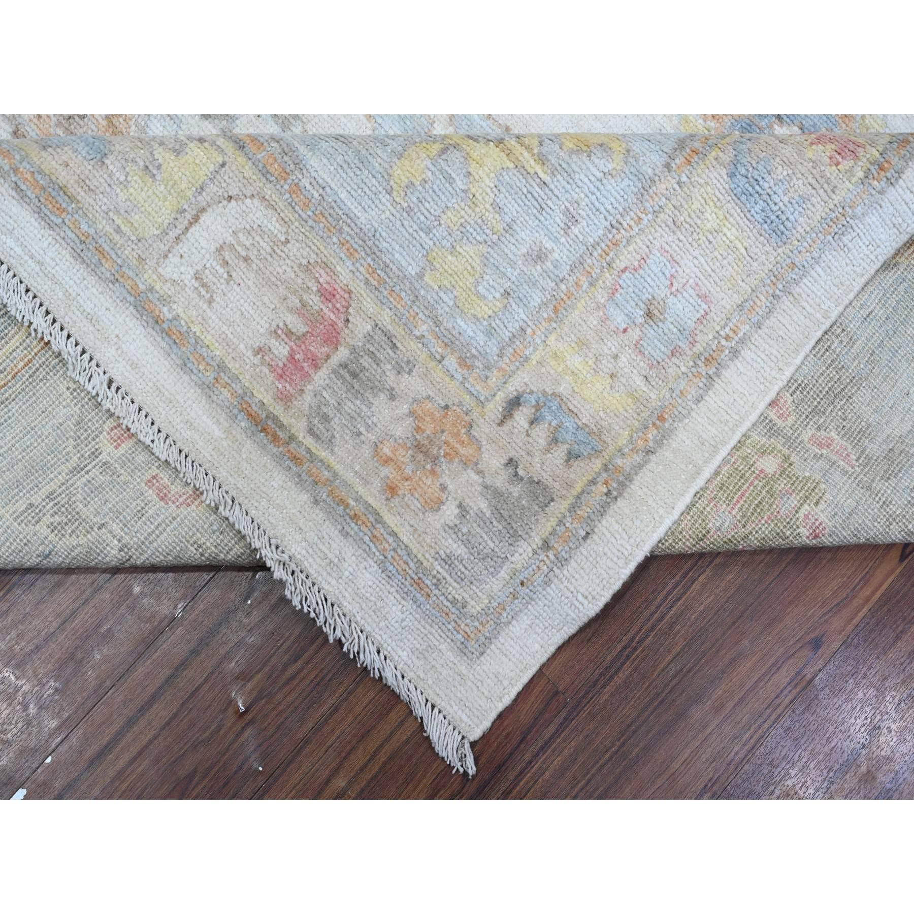 Weiß Whisper Hand geknüpft Wolle Afghan Angora Oushak Orientteppich 9'9