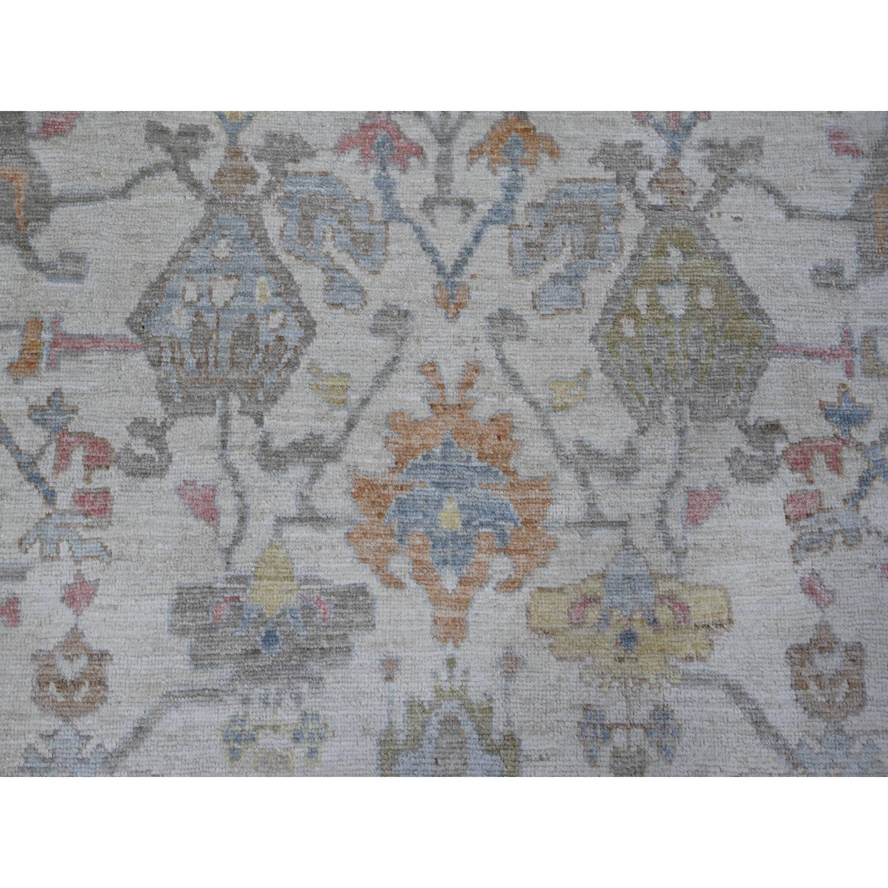 Weiß Whisper Hand geknüpft Wolle Afghan Angora Oushak Orientteppich 9'9