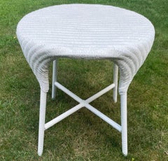White Wicker Center Side Table