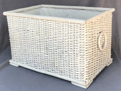White Wicker Planter