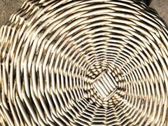 White Wicker/Rattan Drink/Plant Stand/Table or Vanity/Bohemian Stool