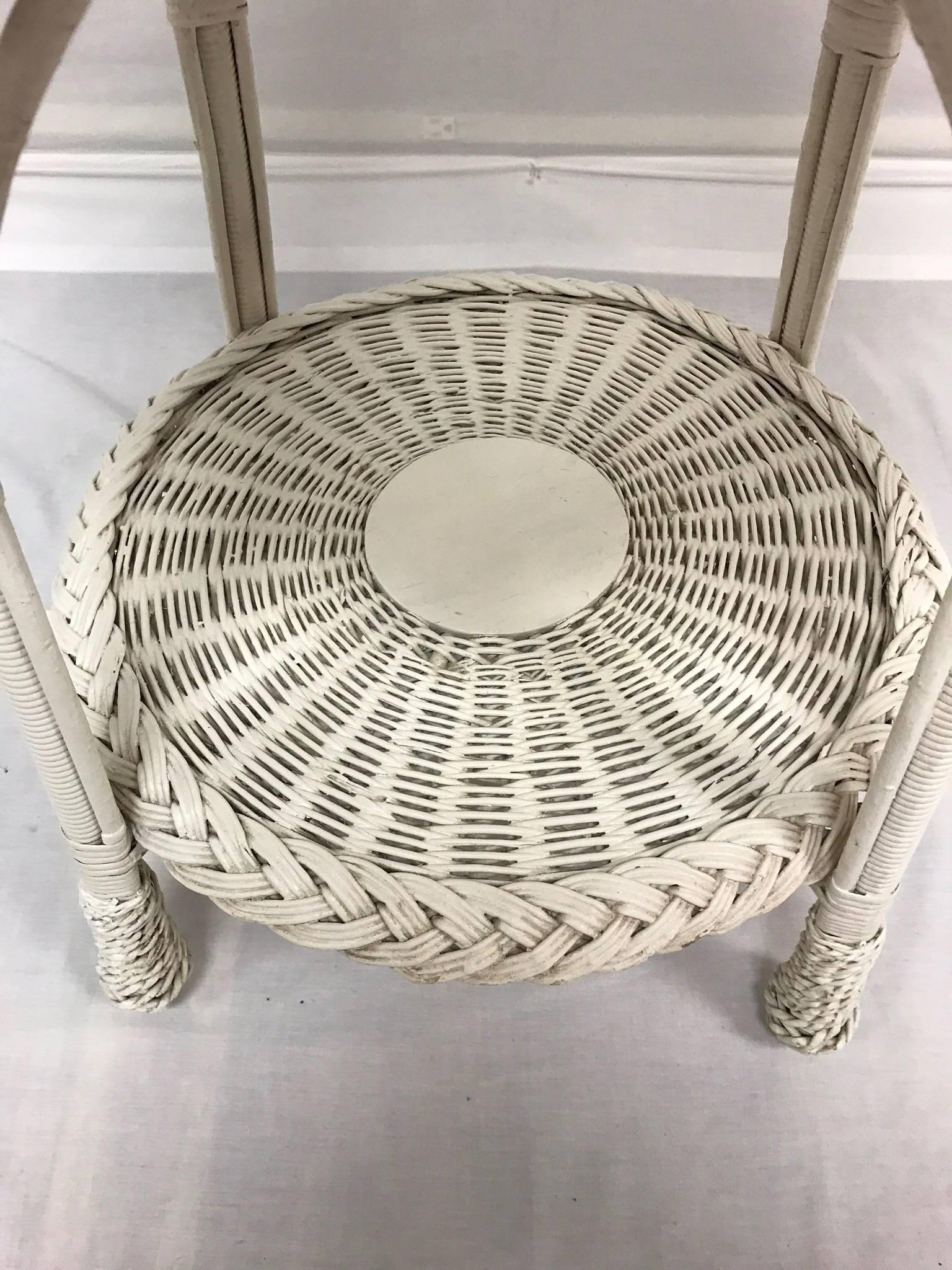 White Wicker Side Tables, 20th Century For Sale 7