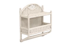 White Wicker Wall Shelf