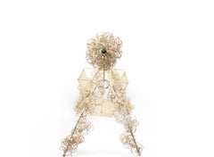 White Wire Poodle Magazine Rack