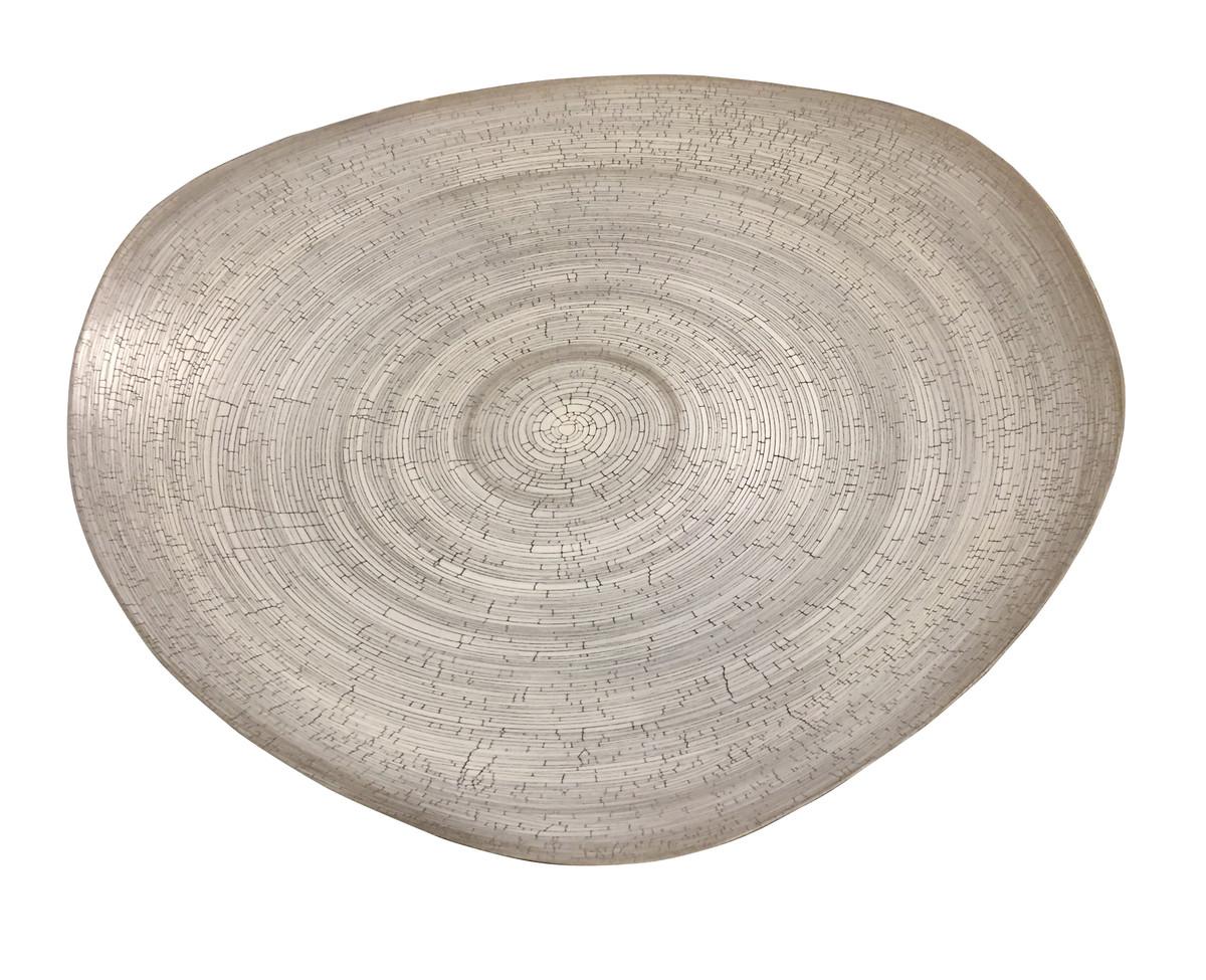 White with Birch Tree Motif Large Handcrafted Platter, Italy, Contemporary In New Condition In New York, NY