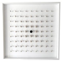 White with Black Ceramic Wall Sculpture by Yann Masseyeff, France, Contemporary