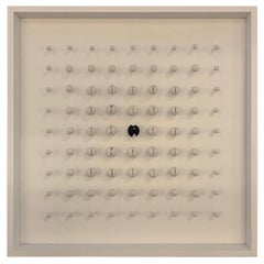 White With Black  Ceramic Wall Sculpture By Yann Masseyeff, France, Contemporary
