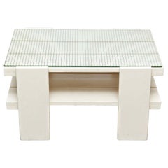 Vintage White Wood Mid-Century Modern Table in the Style of Gerrit Rietveld, circa 1950