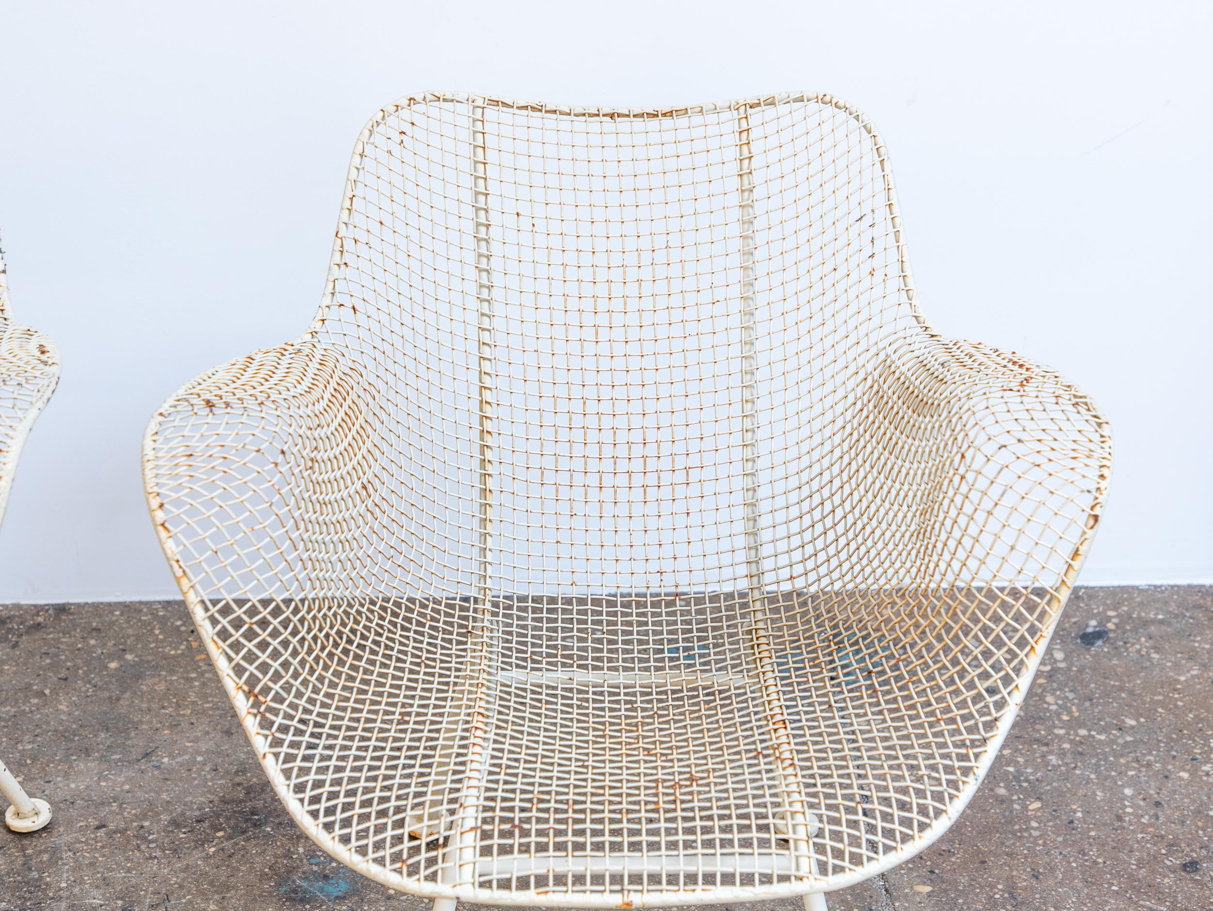 American White Woodard Sculptura Patio Set with Four Chairs - Mid Century Patio Chairs