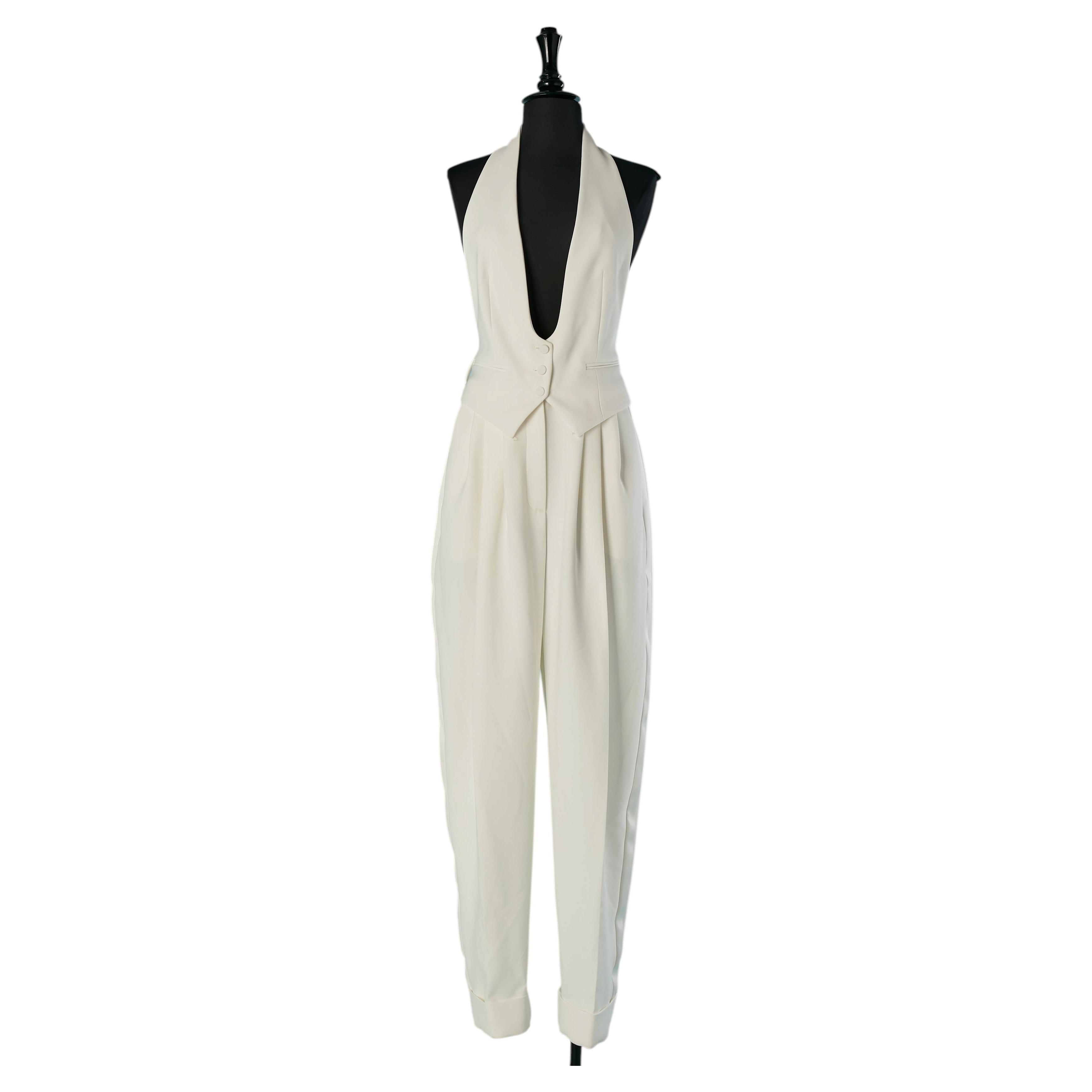 White wool backless jumpsuit ALEXANDRE VAUTHIER