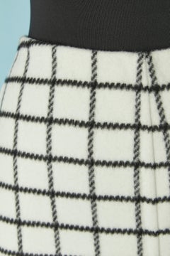 White wool skirt with black check CHRISTIAN DIOR