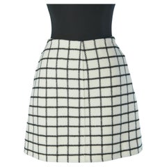 White wool skirt with black check CHRISTIAN DIOR