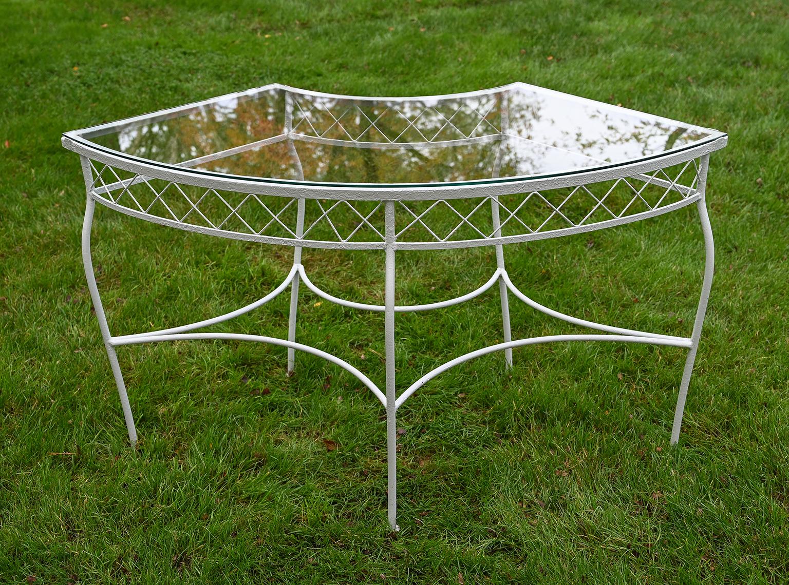 Art Deco White Wrought-Iron Dining Table from Kykuit For Sale