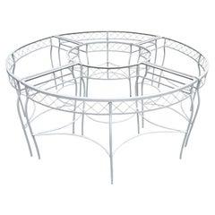 White Wrought-Iron Circular Dining Table