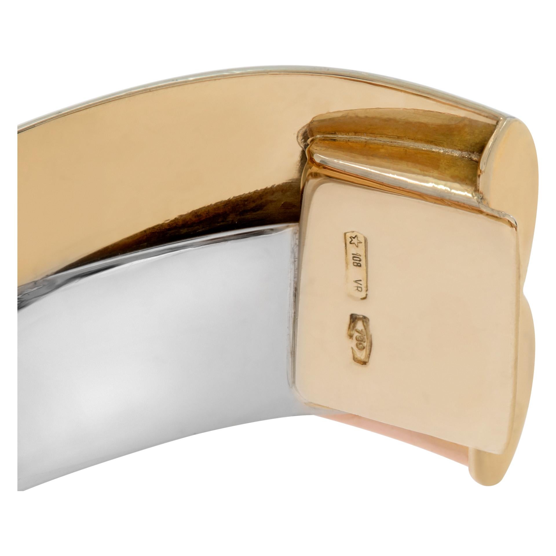 White, yellow and rose gold bangle bracelet For Sale 1