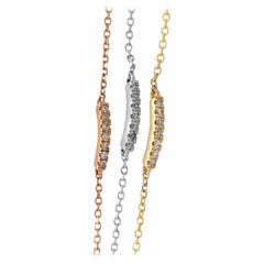 White, Yellow and Rose Gold Triple Strand Diamond Bracelet White, Yellow and Rose Gold Triple Strand Diamond Bracelet