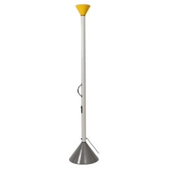 Vintage White & Yellow "Callimaco" Floor Lamp by Ettorre Sottsass for Artemide, 1982