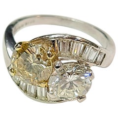 You & Me-Ring mit weißem und gelbem Diamant