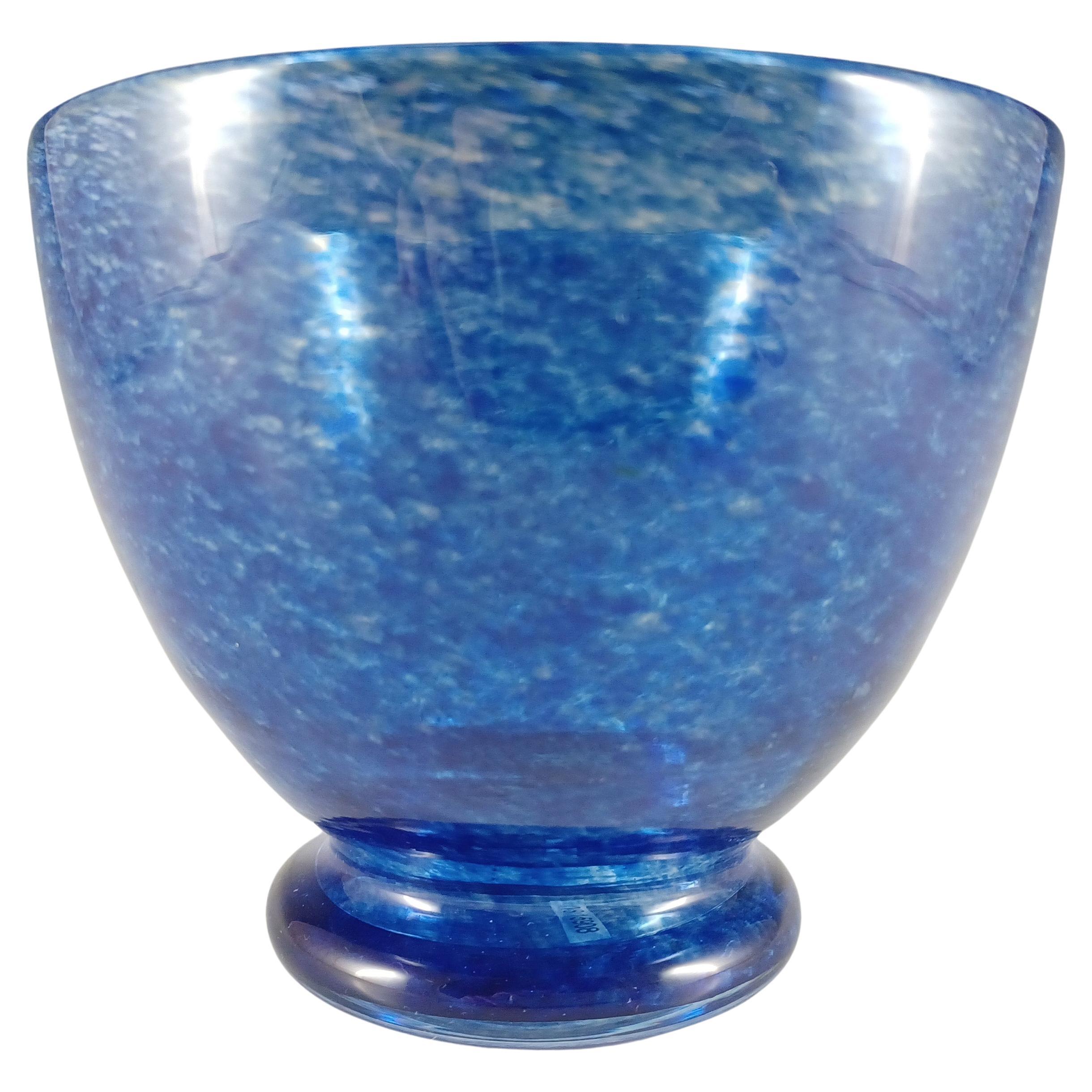 Whitefriars #7170 William Butler Vaso / Ciotola in vetro blu torbido