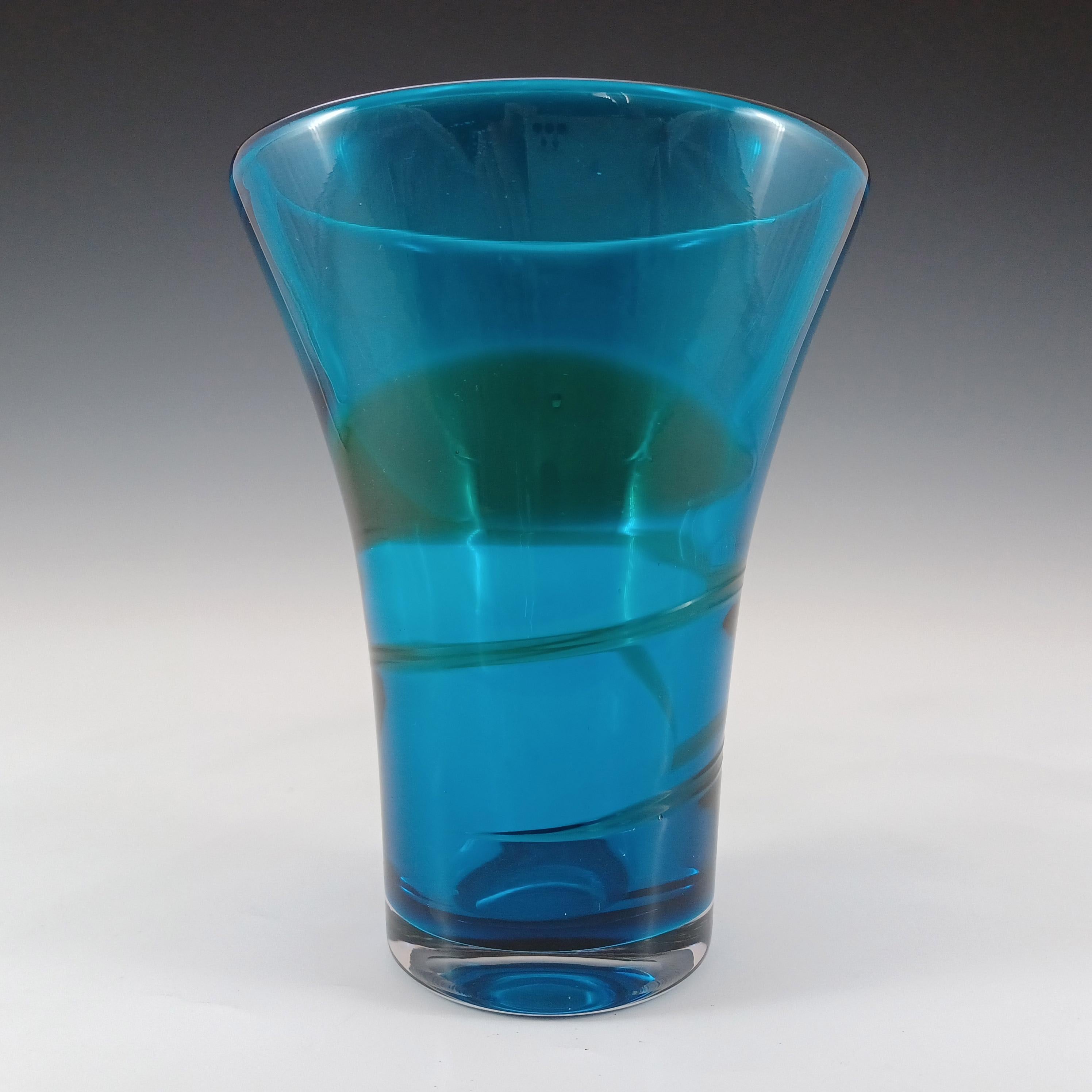 A beautiful kingfisher blue & clear glass 