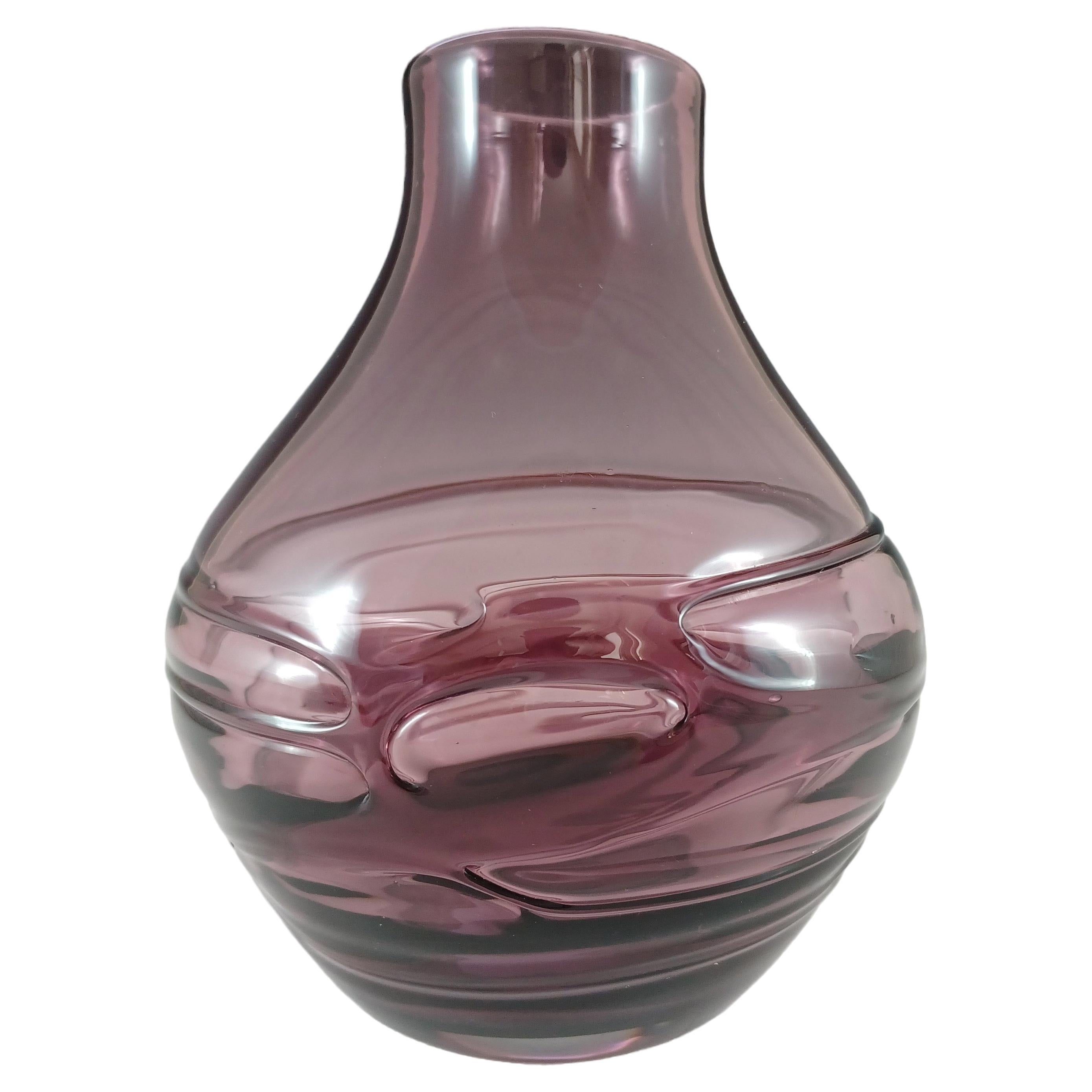 Whitefriars #9803 Vaso casuale in vetro Baxter Aubergine