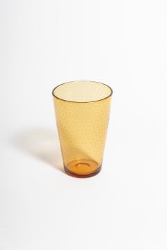 Whitefriars Amber Bubble Vase by William Wilson, 1940s