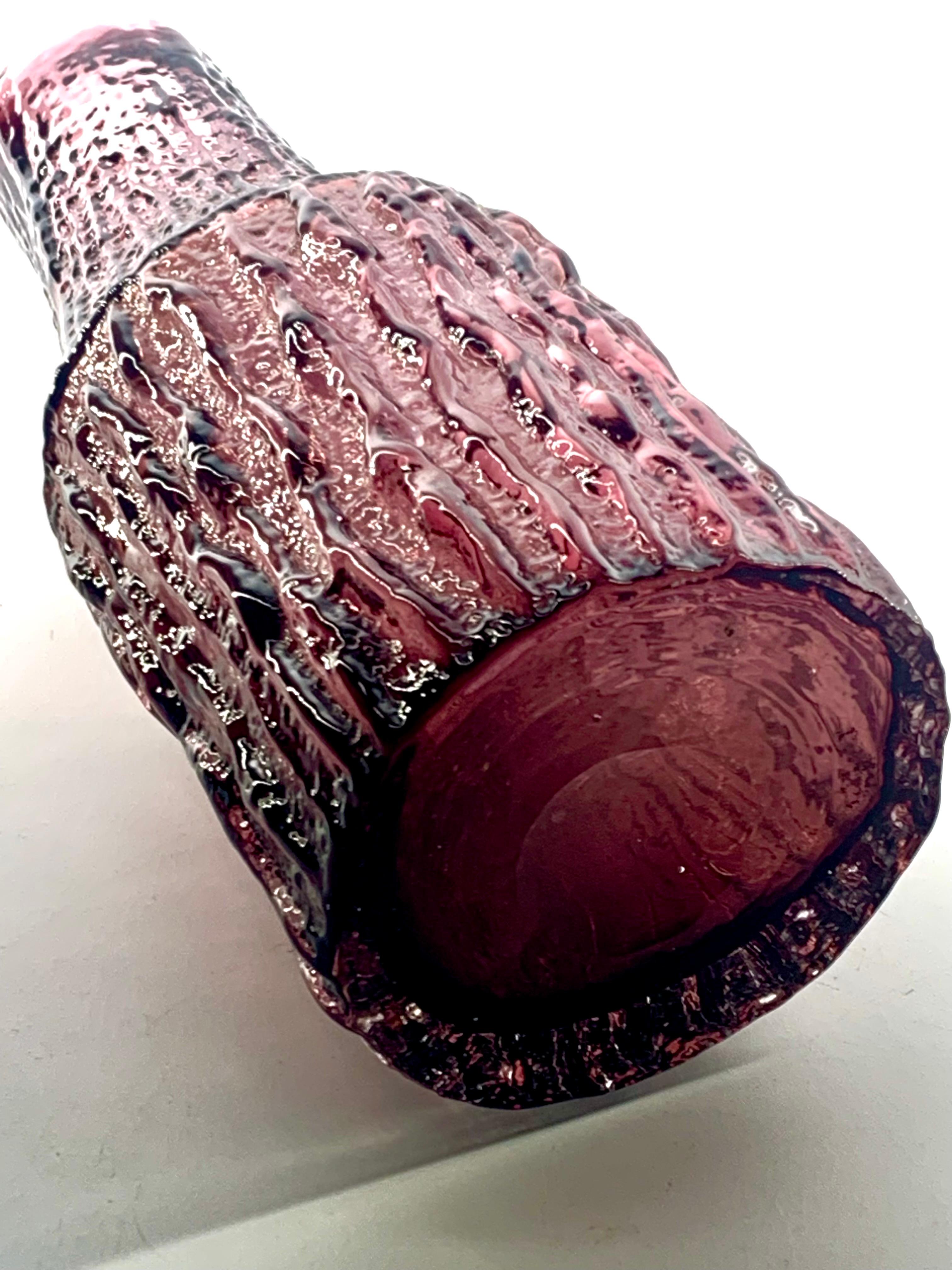 Whitefriars by Geoffrey Baxter Aubergine bottle vase, U.K., c.1969. In Good Condition In Pymble, NSW