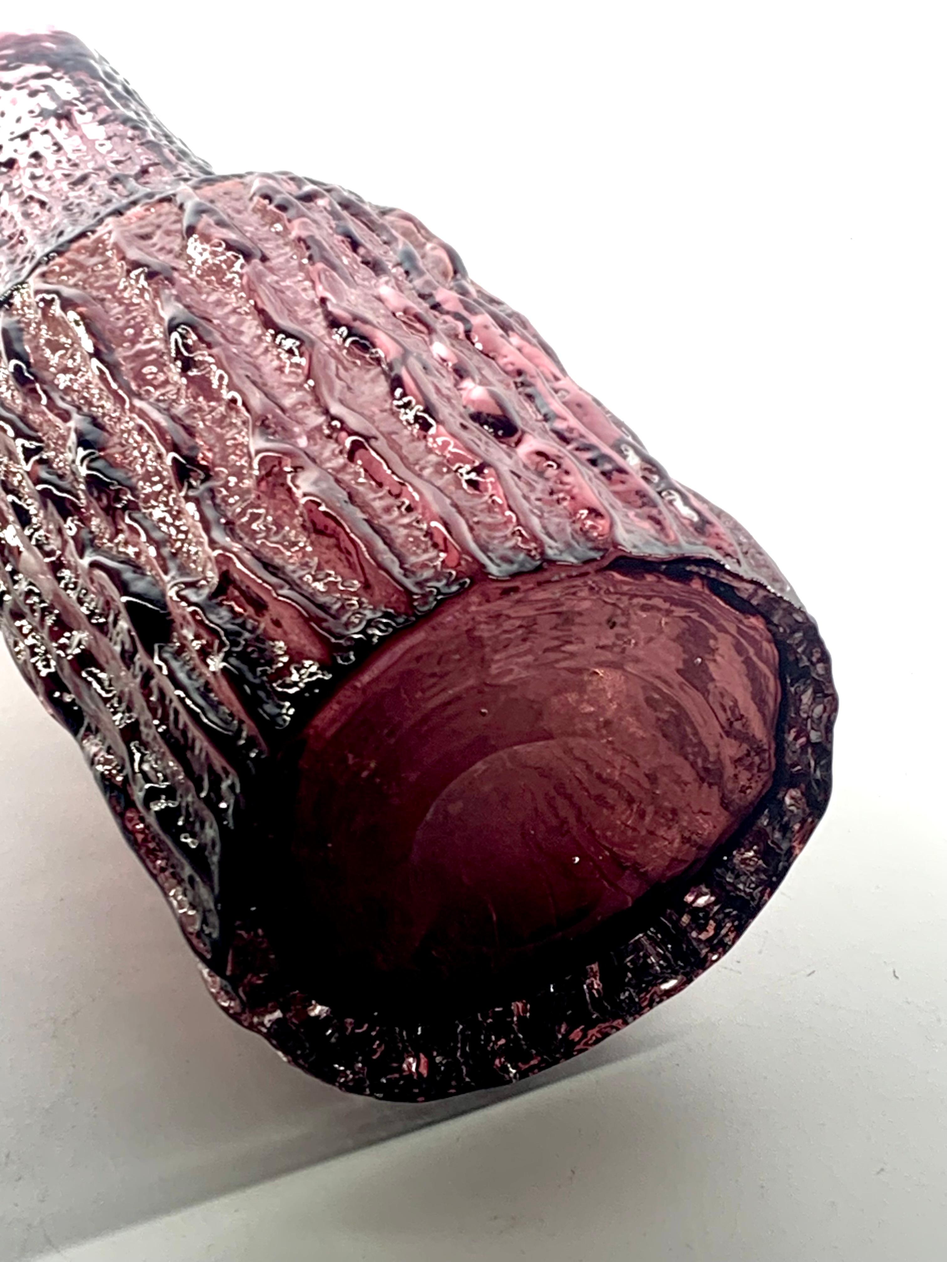 Mid-20th Century Whitefriars by Geoffrey Baxter Aubergine bottle vase, U.K., c.1969.