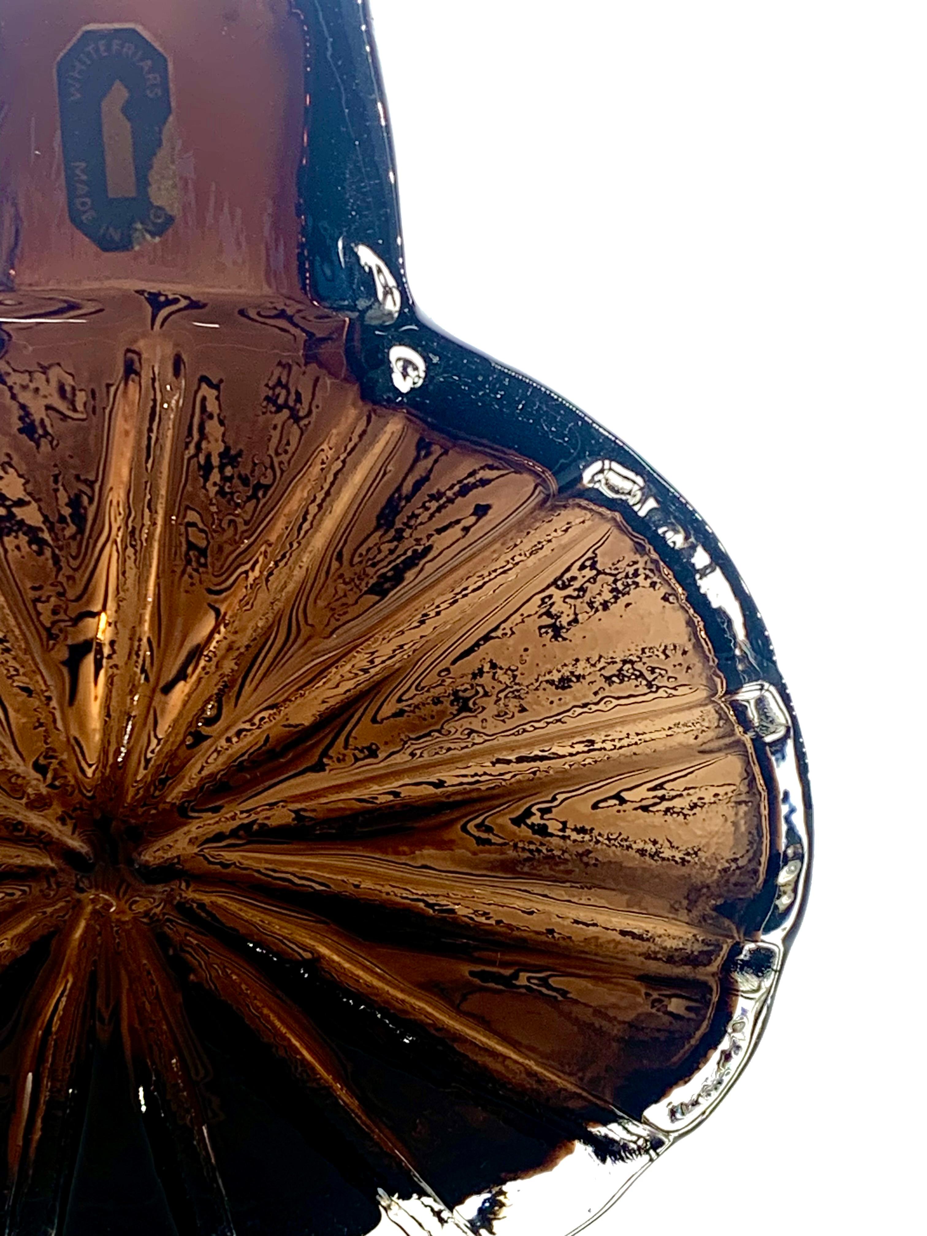 Stampato Whitefriars di Geoffrey Baxter, vaso Cinnamon Sunburst, A.C., 1967 circa. in vendita