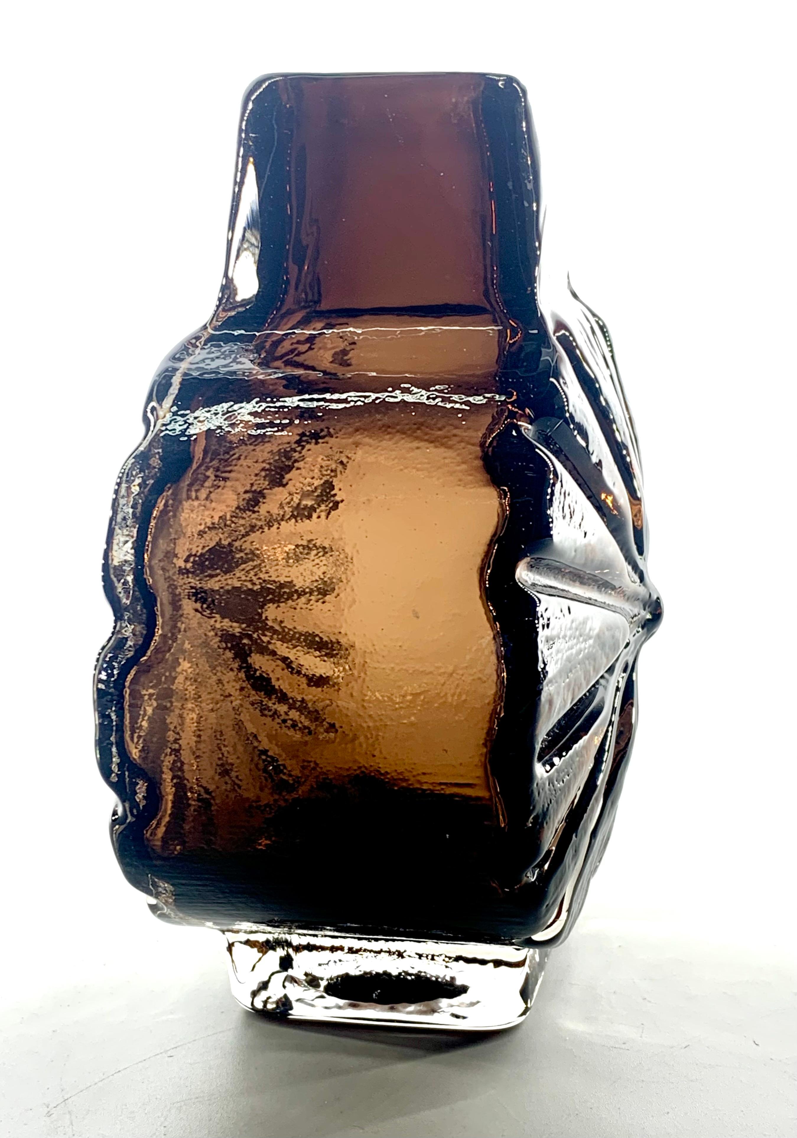 Vetro artistico Whitefriars di Geoffrey Baxter, vaso Cinnamon Sunburst, A.C., 1967 circa. in vendita