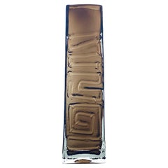 Whitefriars di Geoffrey Baxter, vaso Cinnamon Totem Pole, A.C., 1967 ca.