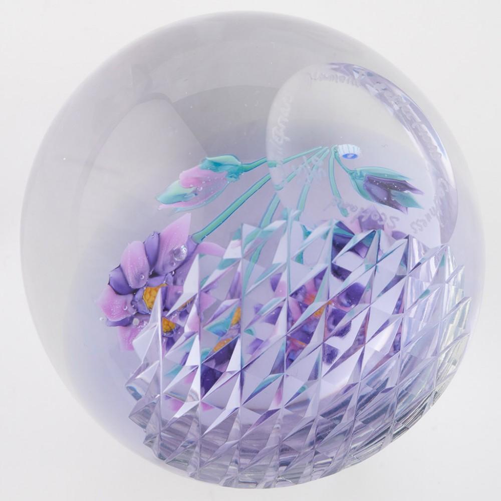 Glass Whitefriars Caithnesss Rosette Fleming Diamond Reflections Paperweight 1999 For Sale