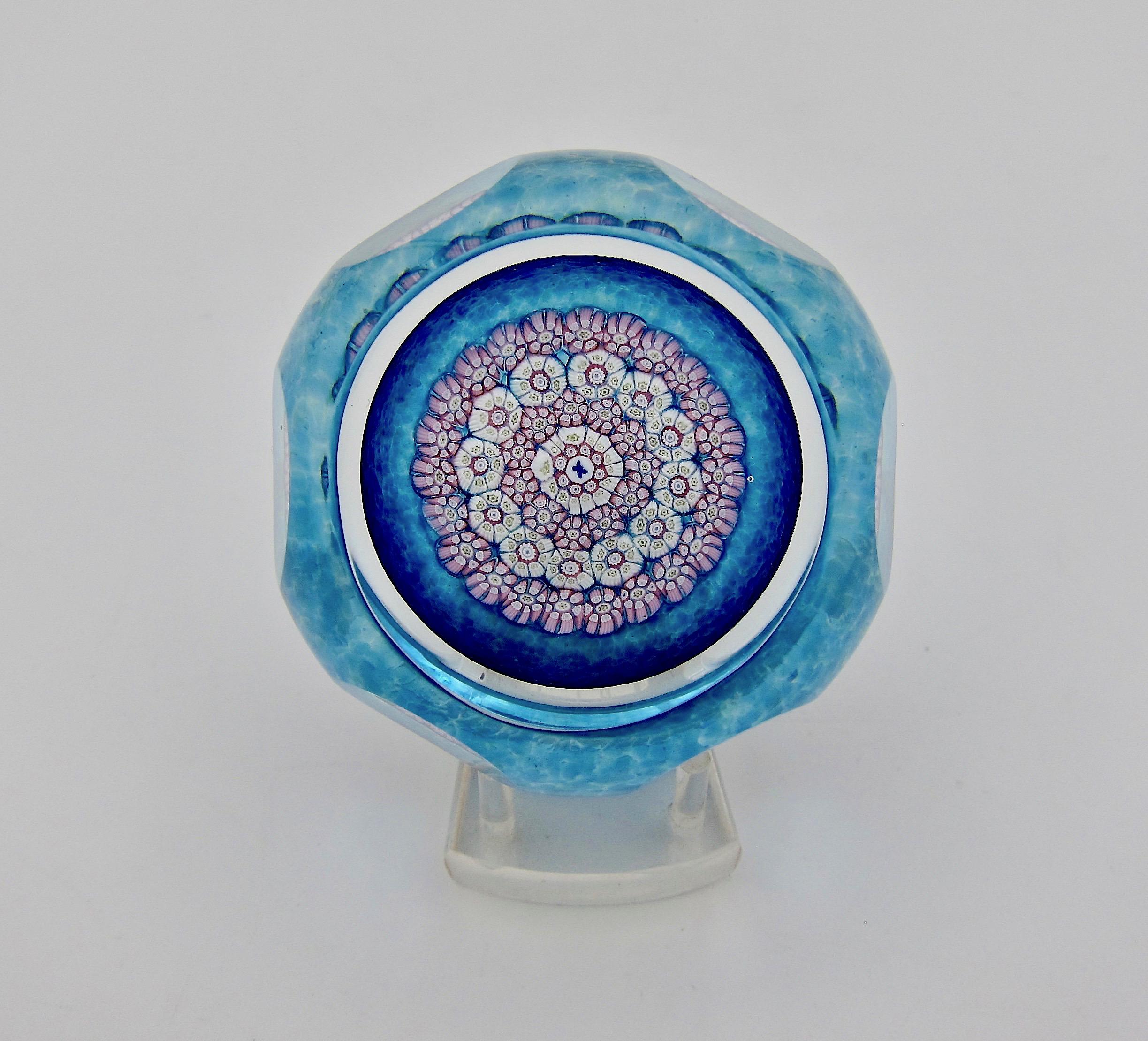 English Whitefriars Millefiori Art Glass Paperweight with Butterfly, 1983 5