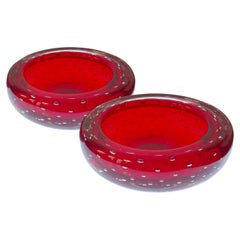 Vajilla de cristal rojo rubí Whitefriars Geoffrey Baxter, Modelo 9099, Años 60