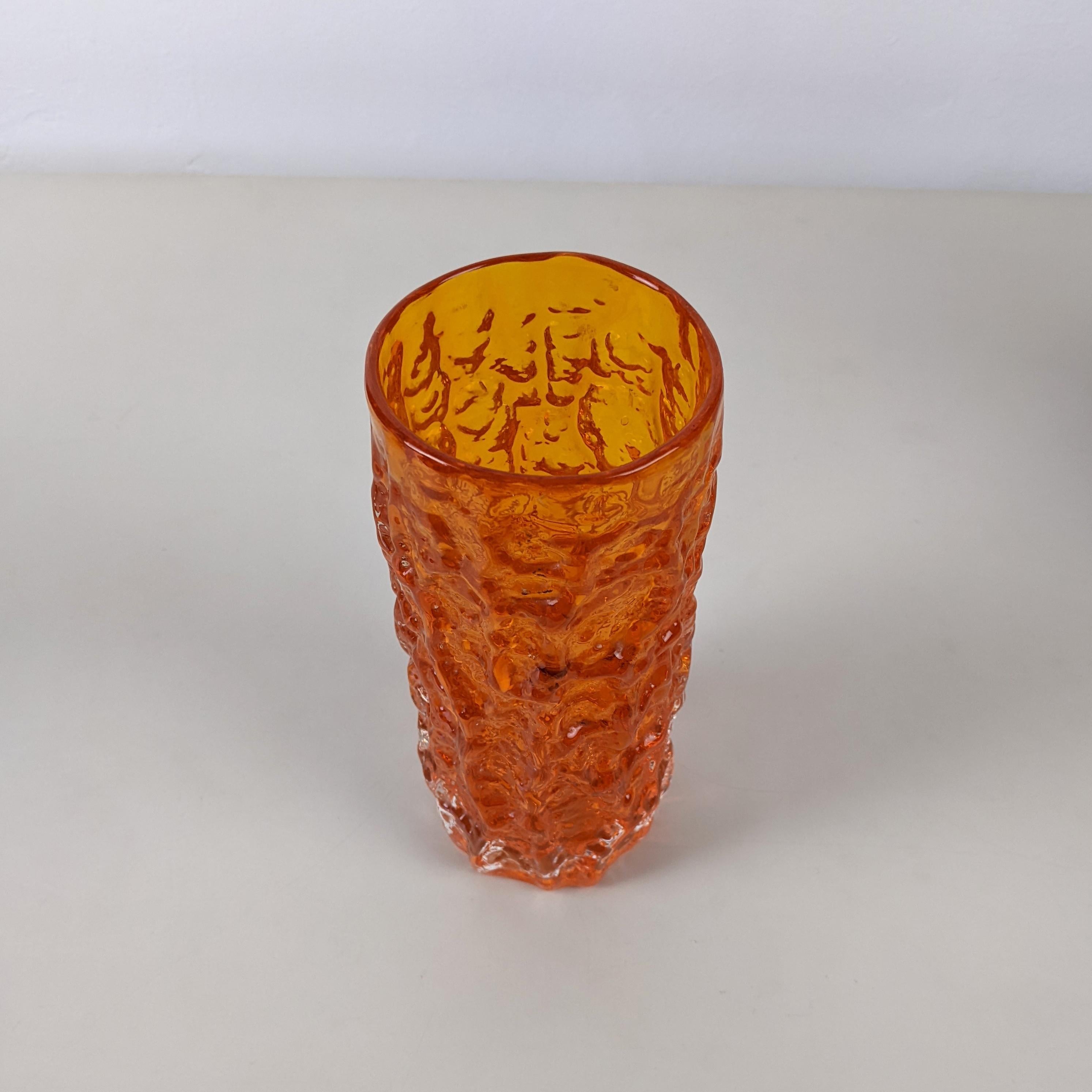 whitefriars orange glass vase
