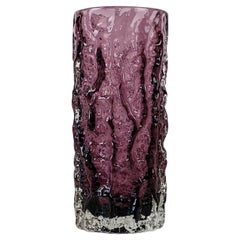 Whitefriars Medium ‘bark’ Vase, Purple Glass, by Geoffrey Baxter, 1960s