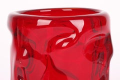 Whitefriars Mid-Century Red Knobbly Art Glass Vase