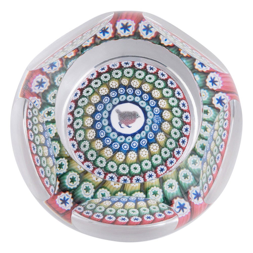 Whitefriars Paperweight Millefiori Robin 1974
