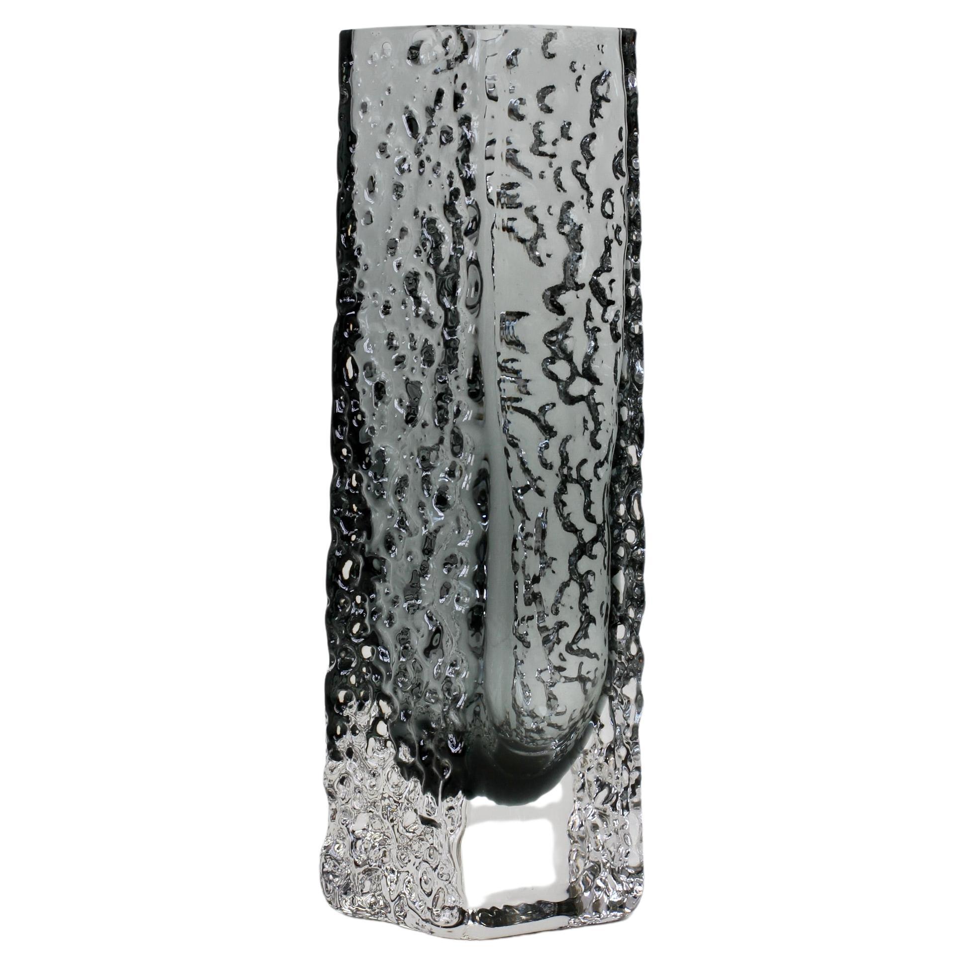 Collection of Six Textured Glass Vases by Geoffrey Baxter for