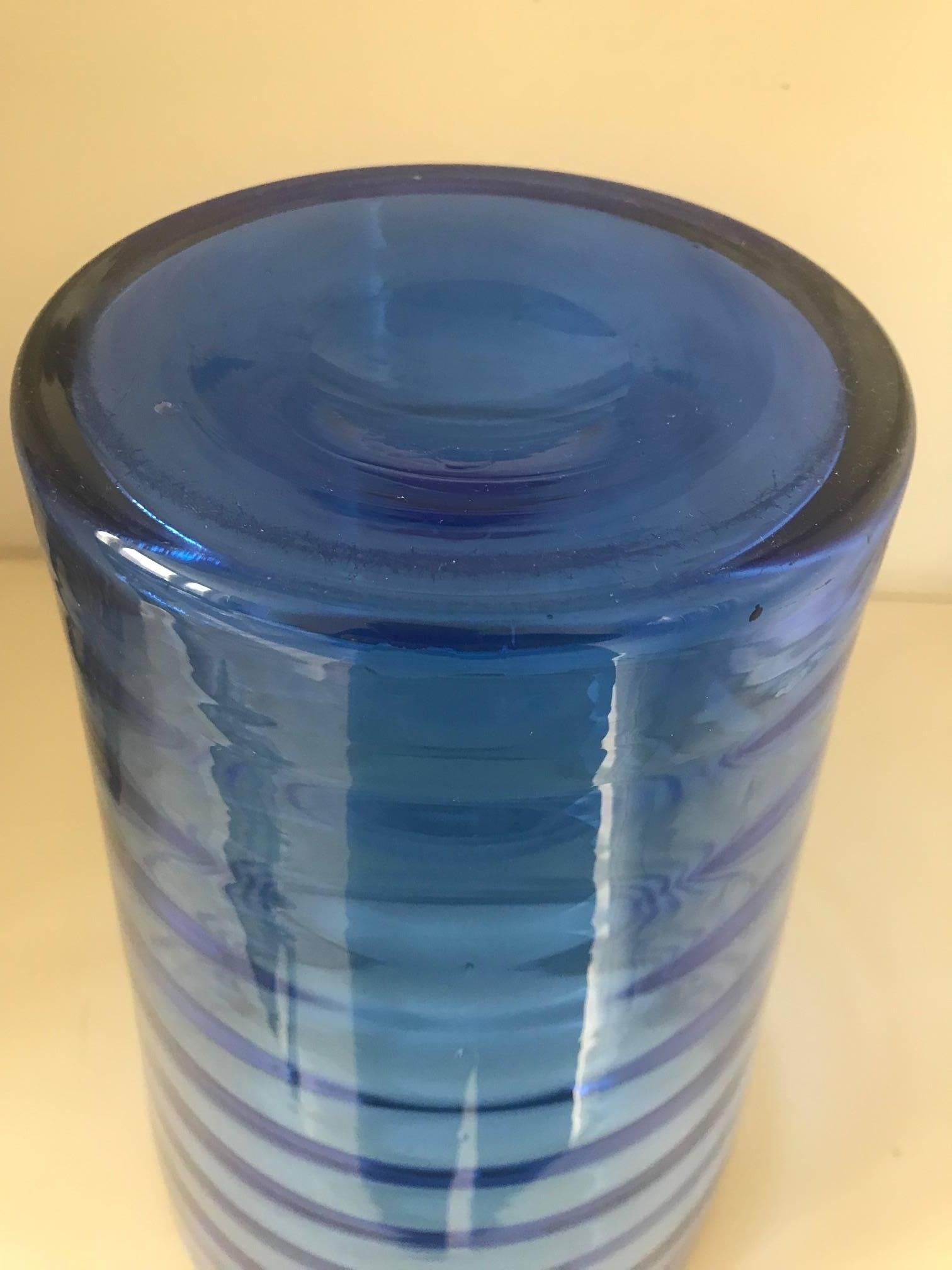 Whitefriars William Wilson Tall Sanctuary Blue Vase In Good Condition In London, GB