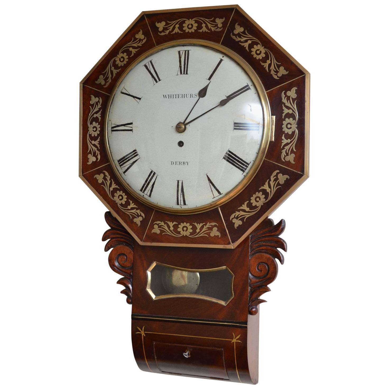 Whitehurst of Derby Wall Clock For Sale