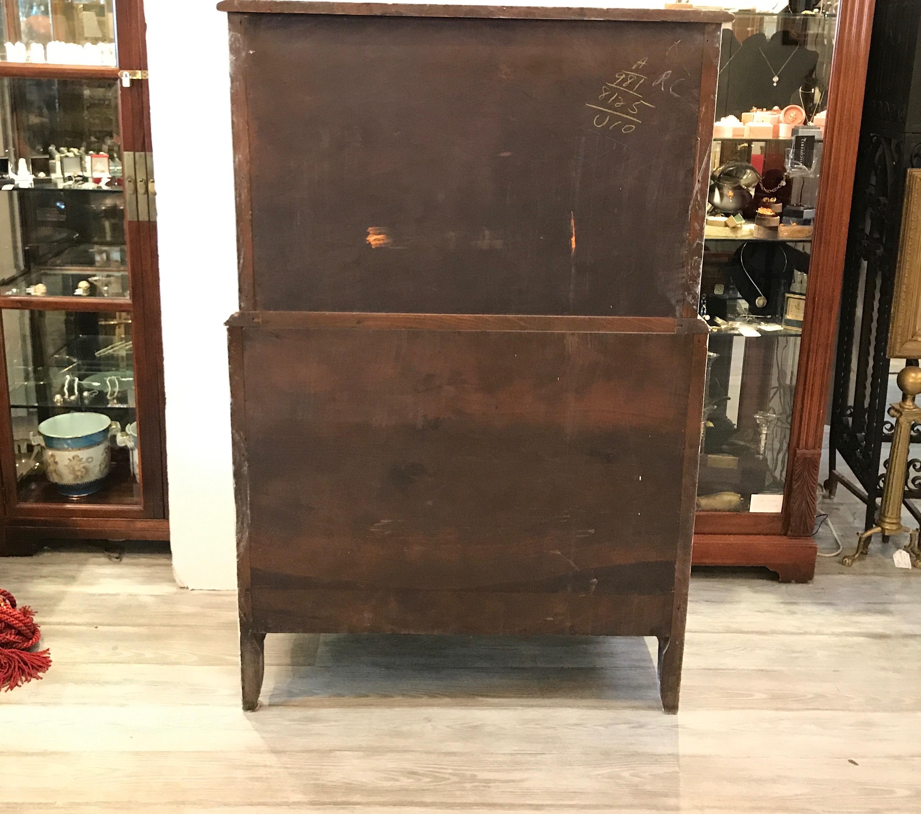 Whitewash Chest on Chest Solid Walnut For Sale 3