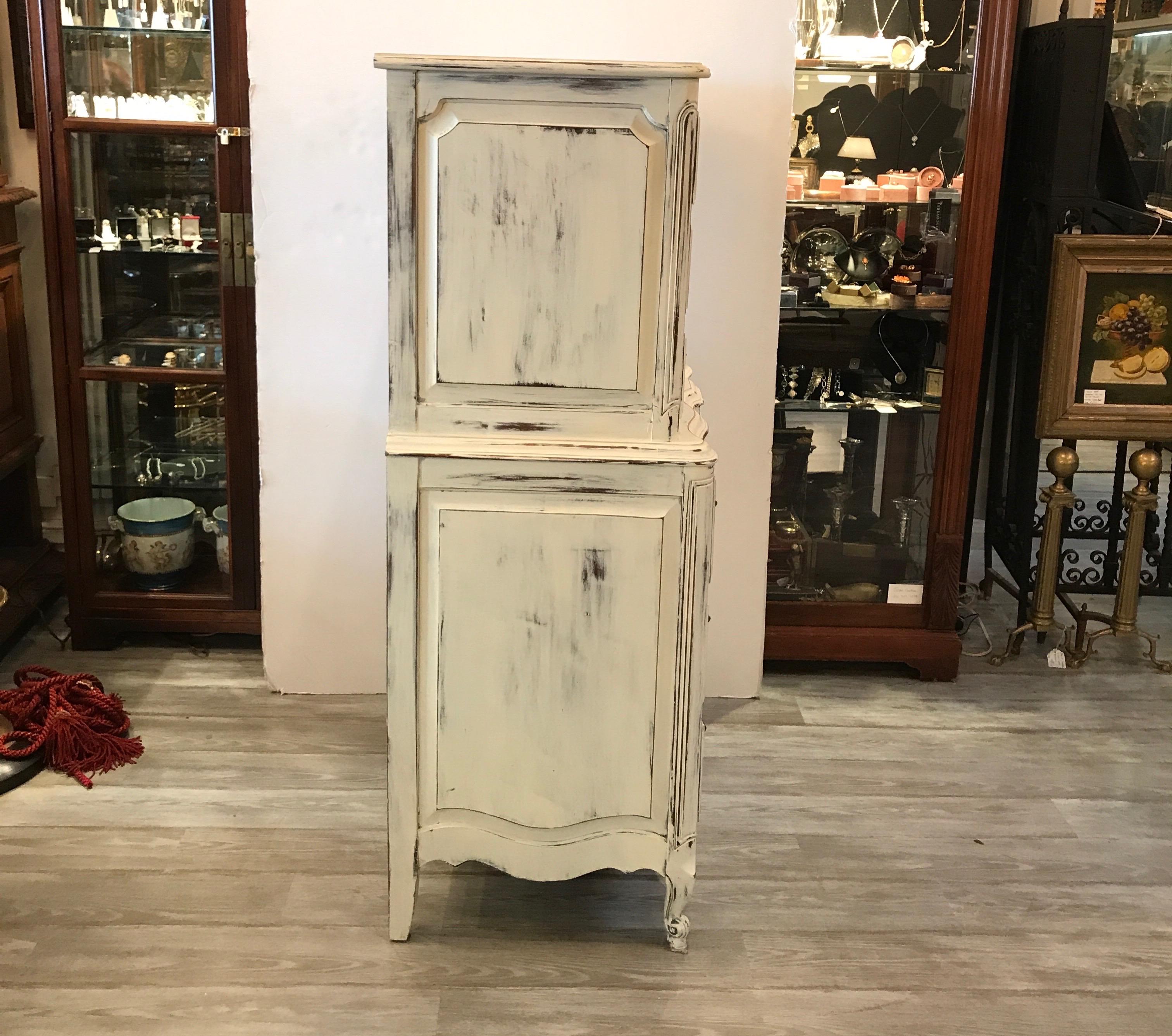 20th Century Whitewash Chest on Chest Solid Walnut For Sale