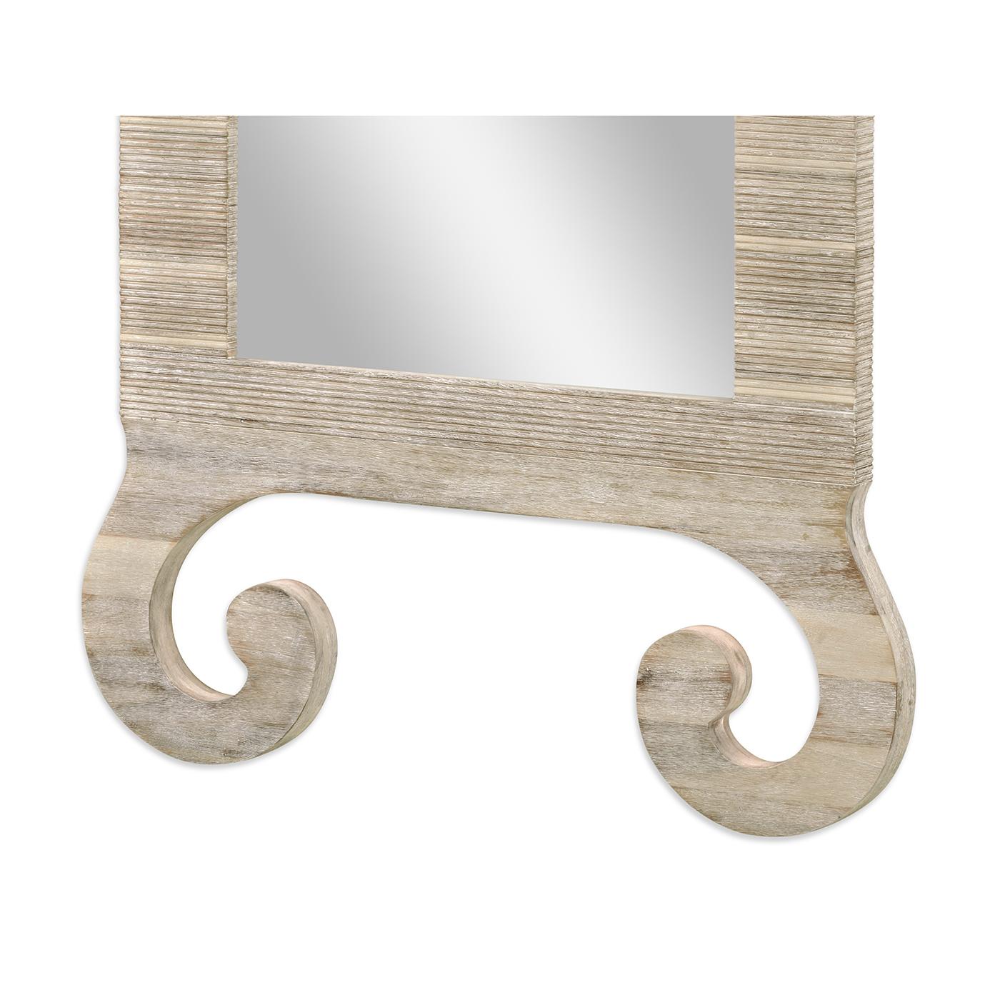 Whitewash Classic Scroll Mirror In New Condition For Sale In Westwood, NJ