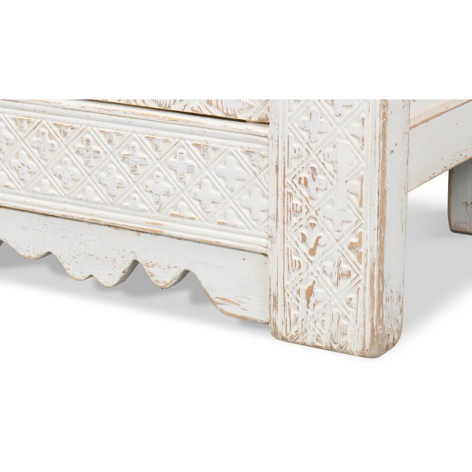 Whitewash Painted Moroccan Sideboard For Sale 3