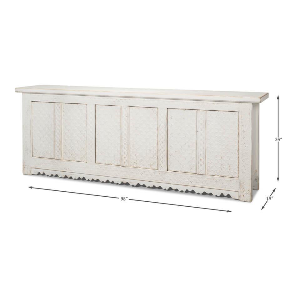 Whitewash Painted Moroccan Sideboard For Sale 4