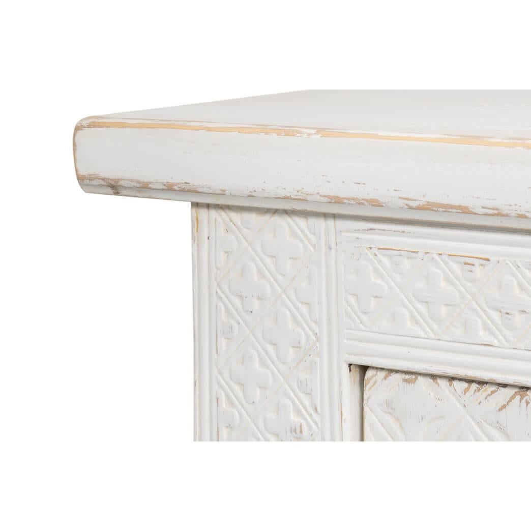 Whitewash Painted Moroccan Sideboard For Sale 1