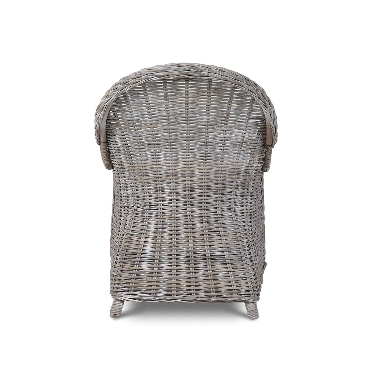 Indonesiano Sedia da pranzo in rattan whitewash in vendita