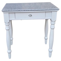 Whitewashed Granite Top White Painted Washstand Work Table