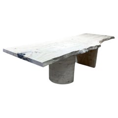 Whitewashed Table - White Wood Dining Table - Natural Wood Table